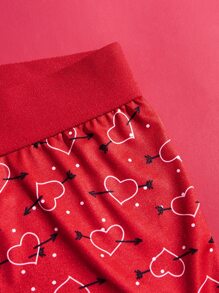 Hombres 1 pieza Calzoncillos boxer con estampado de corazón - Rojo - Ver 5