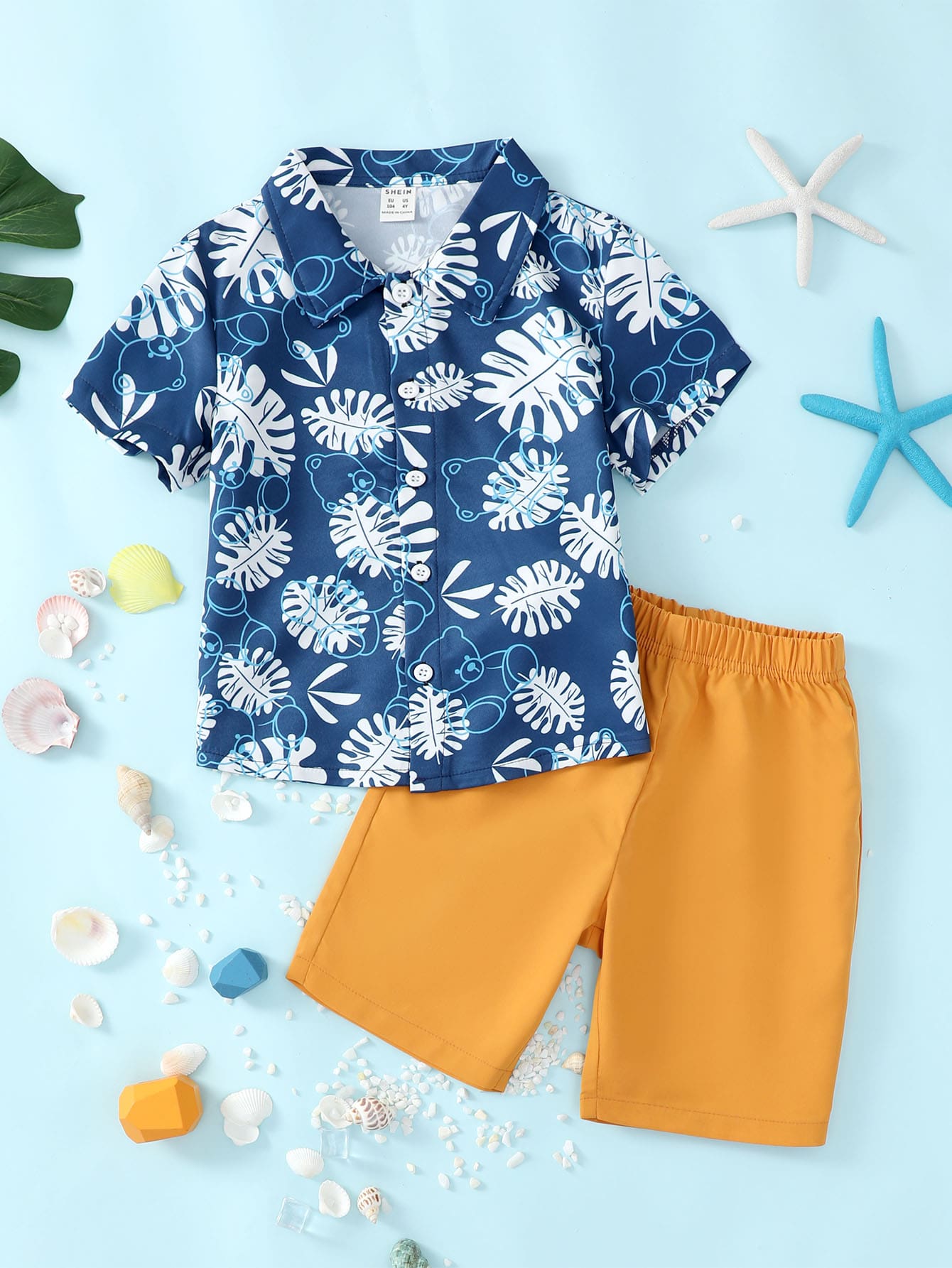 Toddler Boys Tropical Print Shirt & Shorts - Multicolor - View 1