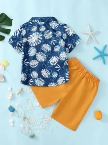Toddler Boys Tropical Print Shirt & Shorts - Multicolor - View 2