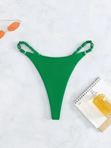 Bottom de bikini ligada con anillo de verano - Verde - Ver 5