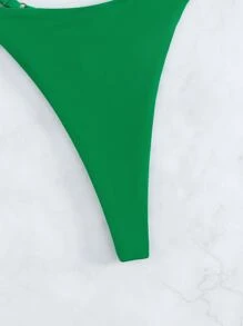Bottom de bikini ligada con anillo de verano - Verde - Ver 7