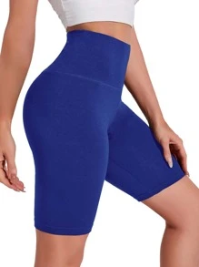 SHEIN BASICS 寬鬆腰帶摩托車短褲