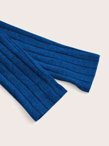 SHEIN EZwear Solid Scoop Neck Crop Tee - Royal Blue - View 4