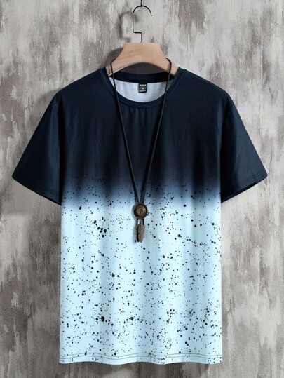 Guys Ombre Dalmatian Print Tee