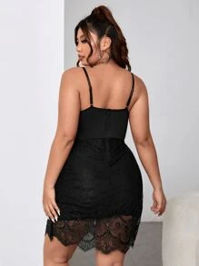 SHEIN Privé Vestido de tirantes bustier con encaje