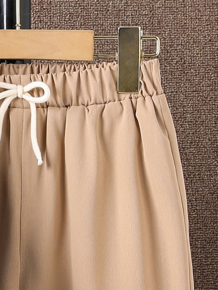 Chicos Camisa con doble bolsillo & Pantalones de cintura con cordón sin camiseta - Multicolor - Añade 6