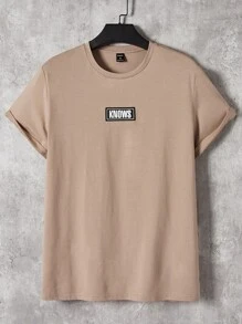 Manfinity RebelGame Men Letter Graphic Tee & Drawstring Waist Shorts - Multicolor - View 2