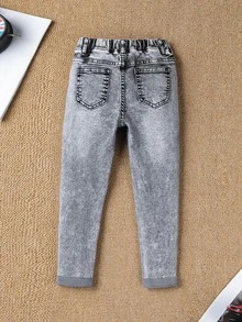 SHEIN Niñito Jeans unicolor con lavado - Gris Claro - Ver 2