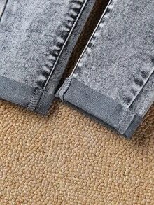 SHEIN Niñito Jeans unicolor con lavado - Gris Claro - Ver 7