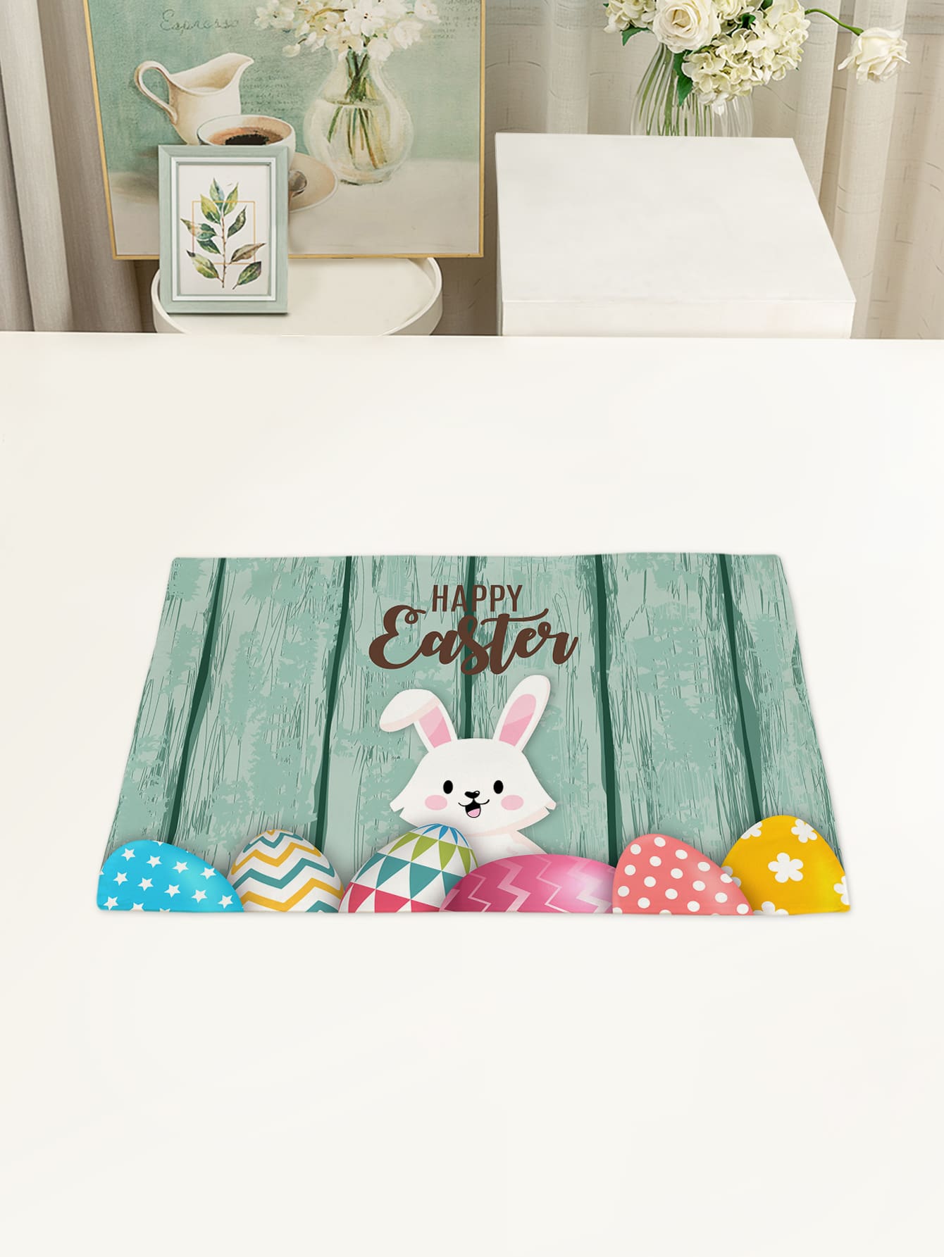 1 Stück Tischset mit Ostern Hase Muster - Verschiedenfarbig - Übersicht 1