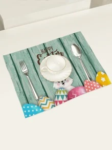 1 Stück Tischset mit Ostern Hase Muster - Verschiedenfarbig - Übersicht 2