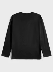 ROMWE MEN Academia Guys Hand Skeleton Print Tee - Black - View 2