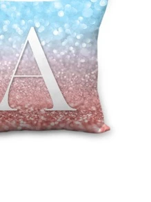 1pc Letter Graphic Cushion Cover Without Filler - Multicolor - View 4
