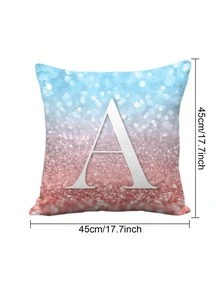 1pc Letter Graphic Cushion Cover Without Filler - Multicolor - View 6
