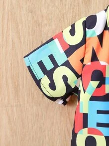 Baby Boy Letter Graphic Shirt & Shorts - Multicolor - View 5