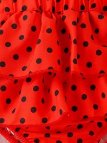 Bebé Vestido body de combinación de lunares ribete con fruncido - Multicolor - Ver 6