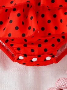 Bebé Vestido body de combinación de lunares ribete con fruncido - Multicolor - Ver 7