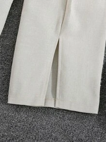 Girls Split Hem Belted Trousers - Beige - View 5