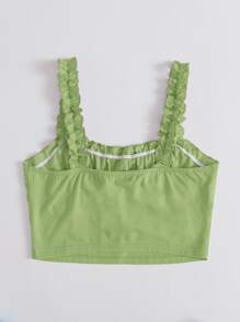 SHEIN Qutie 褶邊繫帶抽褶上衣