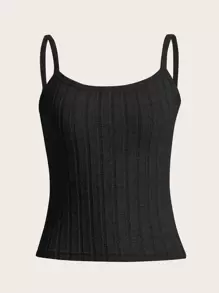 SHEIN Essnce Solid Rib Knit Cami Top