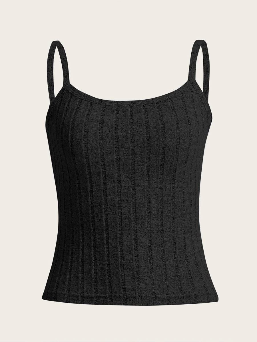 SHEIN Essnce Solid Rib Knit Cami Top