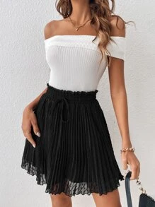 Firerie Paperbag Waist Pleated Skirt