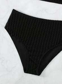 3packs Cut Out Tie Back Push Up High Waist Bikini Set Summer Beach - Black - View 5