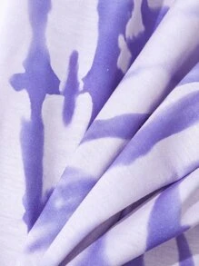 ROMWE MEN Guys Tie Dye Letter Graphic Tee - Multicolor - View 3