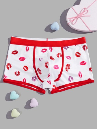 Hombres Calzoncillos boxer con estampado de labio