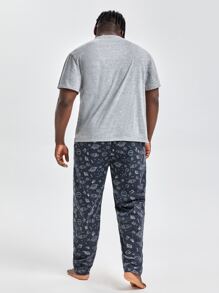 Men Paisley Print Pocket Patched PJ Set - Multicolor - View 2