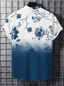 Manfinity RSRT Men Floral Print Shirt Without Tee - Blue and White - View 2