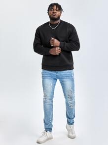 Manfinity Homme Áo nỉ Nam màu trơn Giải trí - màu đen - Xem 5