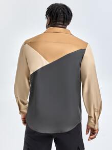 Manfinity Men Plus Cut And Sew Shirt - Multicolor - View 2