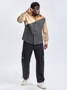 Manfinity Men Plus Cut And Sew Shirt - Multicolor - View 6