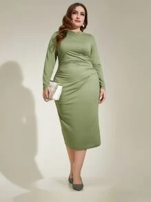 Modelyn Vestido ajustado fruncido lateral