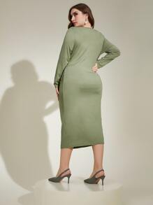 Modelyn Vestido ajustado fruncido lateral