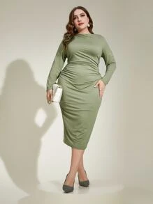 Modelyn Vestido ajustado fruncido lateral