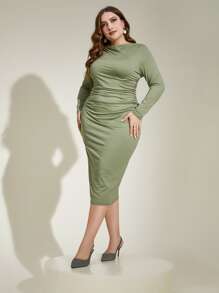 Modelyn Vestido ajustado fruncido lateral