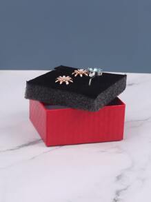 1入組紙質首飾收納盒紅色家用首飾收納盒