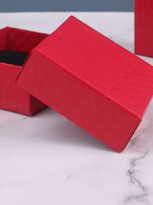 1入組紙質首飾收納盒紅色家用首飾收納盒