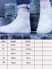 1pair Solid Rain Boots Cover - White - View 2