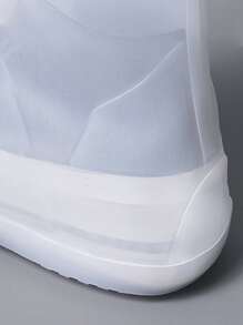 1pair Solid Rain Boots Cover - White - View 6