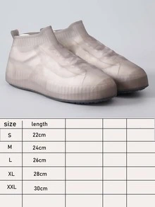 1pair Solid Rain Boots Cover - Grey - View 2
