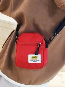 Thư Patch trang trí Túi Vuông Cặp sách Đối với , Cô gái tuổi teen , , , & In Cao đẳng , Trường đại học & Trung học phổ thông , Hoàn hảo Đối với Ngoài trời , Du lịch & Trở lại Trường , Nhỏ bé Túi Fanny Túi Messenger tranh sơn dầu Vai Túi du lịch - Đỏ - Xem 2