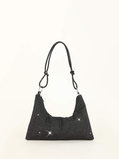Glamorous Glitter Bling, Sequin, Luxury, Shiny Rhinestone Decor Hobo Bag Evening Bag, Dinner Bag Faux Pearl, Rhinestone For Party Girl, Woman, Bride Perfect For Party, Wedding, Prom, Dinner/Banquet