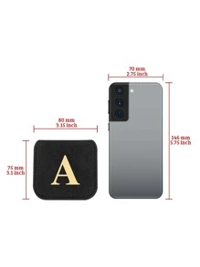 Gold Gilt Letter A Compact Mirror For Women Sister Friends Girls Daughter Wife, Anniversary, Birthday Gifts 1PC - Black - View 5