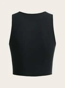 SHEIN ICON Skeleton Print Crop Tank Top