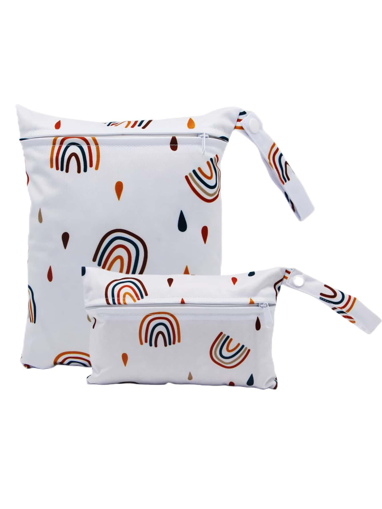 2pcs Baby Rainbow Pattern Diaper Bag - White - View 1