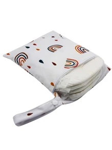 2pcs Baby Rainbow Pattern Diaper Bag - White - View 7