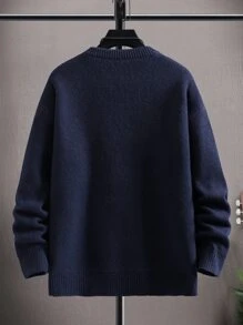 Manfinity Hypemode Men Seam Detail Drop Shoulder Jumper - Navy Blue - View 2